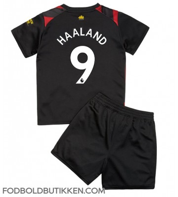 Manchester City Erling Haaland #9 Udebanetrøje Børn 2022-23 Kortærmet (+ Korte bukser)
